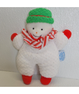 Vintage Eden Snowman Plush Terrycloth Rattle Lovey Christmas White Waffl... - $37.02