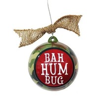 Burton + BURTON Red Green 3.5In Bah Hum Bug camouflage Ball Christmas Ornament  - £7.84 GBP