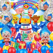 64Pcs Plim Plim Birthday Party Supplies All-In-One Pack Include Happy Birthday B - £29.87 GBP