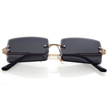 Frameless Small Square Sunglasses For Women Men Fashion Rimless Rectangle Sun Gl - £20.55 GBP