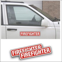 2X Magnet Magnetic Sign Firefighter volunteer fire Ems Emt rescue car tr... - $24.93