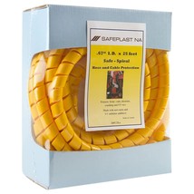Pre-Cut Spiral Wrap Hose Protector, 3/4" Od, 25' Length, Yellow - £53.34 GBP