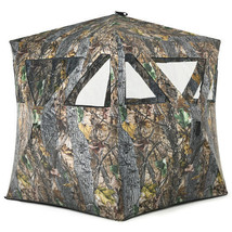 3 Person Portable Pop-Up Ground Hunting Blind with Tie-downs - Color: Camouflage - $148.49