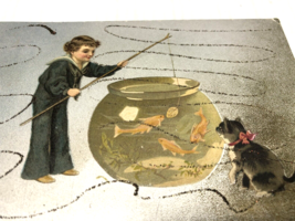 Antique 1907 Sailor fishing in Goldfish bowl Corning, AR to Caledonia, MO card - £7.58 GBP