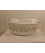 Vintage Promotional Empire Scroll 1 1/2 Quart Oval Casserole Dish with L... - £24.92 GBP