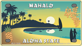 Mahalo Pineapple Hawaii Blank State Novelty Mini Metal License Plate Tag - $282.49 MXN