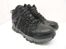 Reebok Work Men&#39;s Trailgrip Alloy Toe Mid-Cut Work Boots Black/Gray Size 9.5W - £50.42 GBP