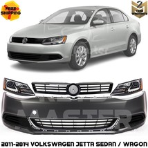 Bumper Cover Paintable &amp; Grille Assembly Kit For 2011-2014 Volkswagen Jetta - £633.97 GBP