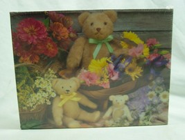 Springbok TEDDY BEAR BASKET JIGSAW PUZZLE 350 Pieces NEW Spring Flowers - $16.34