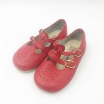 vintage Buster Brown red leather shoes double strap Mary Janes Size 3 1/2 D Baby - £35.41 GBP