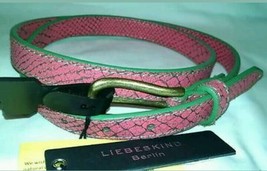 NEW LIEBESKIND BERLIN Red Green Watermelon Skinny Snake Leather Belt S N... - $27.99