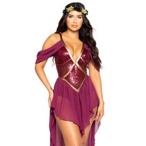Wine Goddess Costume Skirted Bodysuit Draped Sleeves Dionysus Bacchus Grape 5001 - £67.05 GBP