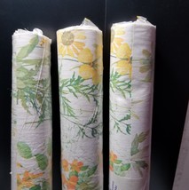 Fashon General Tire Floral Fabric Backed Wallpaper 70 Sq Ft Lot of 3 Rolls VTG - £74.73 GBP