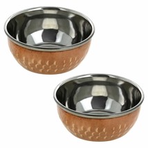 Rastogi Handicrafts Stainless steel-copper Hammered serving bowls for di... - £17.72 GBP