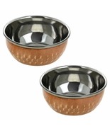 Rastogi Handicrafts Stainless steel-copper Hammered serving bowls for di... - $419.77 MXN