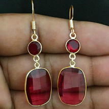 Sterling Silver  Pink Ruby Silver/ Gold / Rose Plated Beautiful Women Earrings - £21.13 GBP+