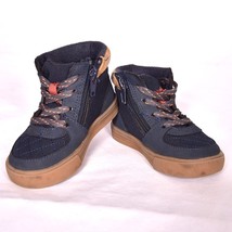 OshKosh Girl&#39;s Navy Hiking Boots Size 6M See Photos Tongue Strap is Frayed - $14.91