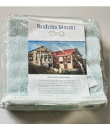 Brahms Mount Island Twist Baby Cotton Blanket White Green - $185.22 CAD