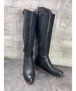 Corso Como Doyle Women Shoes Black 6.5 M Leather Tall Zipper Riding Boots - $60.87 CAD