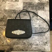 Zippi Leather Handbags Black Crossbody 8X6X2 Made In USA - £11.65 GBP