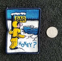 Vintage 1970s BAR HONEY? Snowmobile Racing Jacket patch NOS sew on - £6.06 GBP