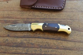 damascus custom made folding pocket knife From The Eagle Collection m7666 - £31.06 GBP