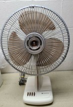 Vintage Sanyo 3 Speed Brown Oscillating Electric Fan Quiet CLEAN EF-12SP... - $67.20