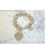 Womens Vintage Estate Sterling Silver Tiffany &amp; Co Dogtag Heart Bracelet... - €159,56 EUR