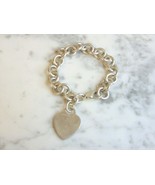 Womens Vintage Estate Sterling Silver Tiffany &amp; Co Dogtag Heart Bracelet... - £146.40 GBP