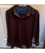 Bugatchi Uomo Men’s Long Sleeve Polo Flip Cuff Medium - $226.60 MXN