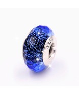 Top Winter 925 Silver Blue Fascinating Iridescence Faceted Murano Glass ... - $18.52 CAD
