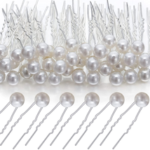 40 Packs Pearl Hair Pins Bridal Wedding Pearl Hair Accessories White Pea... - £9.21 GBP