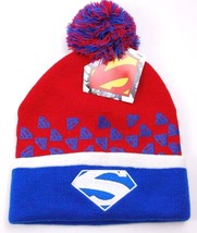 DC Comics Knit Pom Pom Winter Hat/Beanie/Toque  Superman - £14.12 GBP