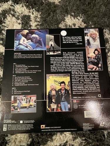 Sid & Nancy Stereo Embassy Laserdisc LD Extended Play Gary Oldman Chloe Webb Item image 2