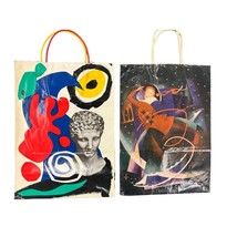 2 VTG Bloomingdales Paper Shopping Bags Fisher Skater &amp; Ann Field Hermes - $42.77