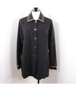 Vintage St. John Sport Women&#39;s M Cotton Stretch Button-Up Jacket w/ Piping - £37.74 GBP