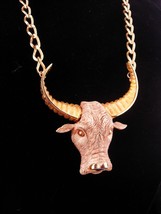 Razza Texas Bull Necklace / Vintage Western Cowboy necklace / Rancher / Birthday - £167.47 GBP