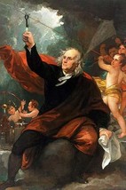 Benjamin Franklin Drawing Electricity from the Sky by Benjamin West - Art Print - £17.20 GBP+