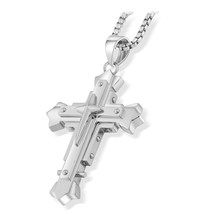 Stainless Steel Large Jesus Christ Cross Pendant For - £87.10 GBP