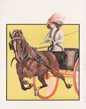 Decor Poster.Wall design.Home interior.Victorian carriage horse race lady.12551 - $17.82+