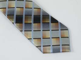 Men's  Nautica Tie/Hankie/Tie Bar Set Woven Silky Feel #Nautica-8 Tan Gray image 4