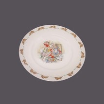 Royal Doulton Bunnykins child&#39;s salad plate. Bunnies hanging wallpaper. - $33.15