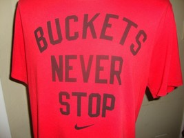 Nike Basketball buckets never stop red T Shirt Fits Adult   L Very nice  - $21.42