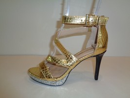 BCBG BCBGeneration Size 6 M EDDI Gold Heels Sandals New Womens Shoes - £94.15 GBP