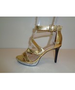BCBG BCBGeneration Size 6 M EDDI Gold Heels Sandals New Womens Shoes - £92.70 GBP