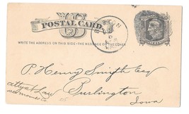 Boston Mass Negative B Fancy Cancel  UX5 Postal Card Lord Emmons Debt Co... - £7.93 GBP