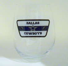 Dallas Cowboys NFL Color Retro Logo Stemless Wine Glass 15 oz - £17.40 GBP
