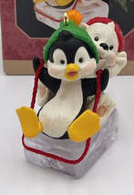 Hallmark Keepsake Ornament Sleddin&#39; Buddies Penguin and Bear Cub 1999 - £5.60 GBP