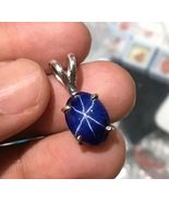 Blue Star Sapphire Gemstone Pendant 925 Solid Sterling Silver Handmade P... - £44.63 GBP