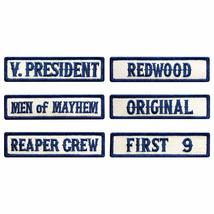 Officer Title Rank Vest Patches MC Outlaw Biker Patch (6PC Iron on Sew on - Blue - £9.73 GBP